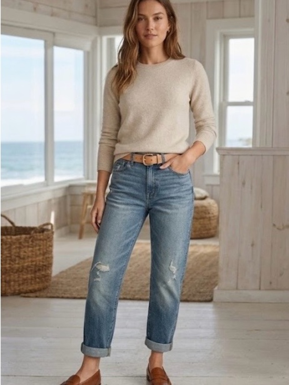 J. Crew Boyfriend Jeans in Light Blue Wash 859
